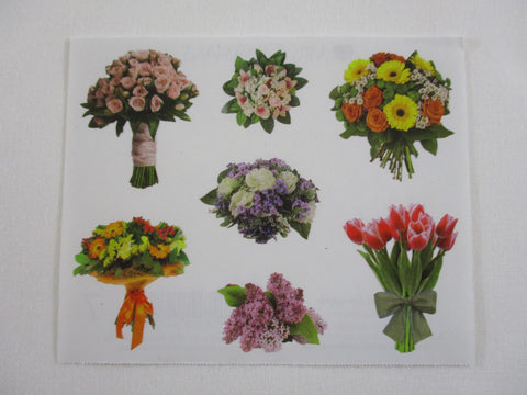Mrs Grossman Beautiful Bouquets Photoessence Sticker Sheet / Module - 4 x 3.25 in - Vintage & Collectible - Craft Scrapbook Journal Gift