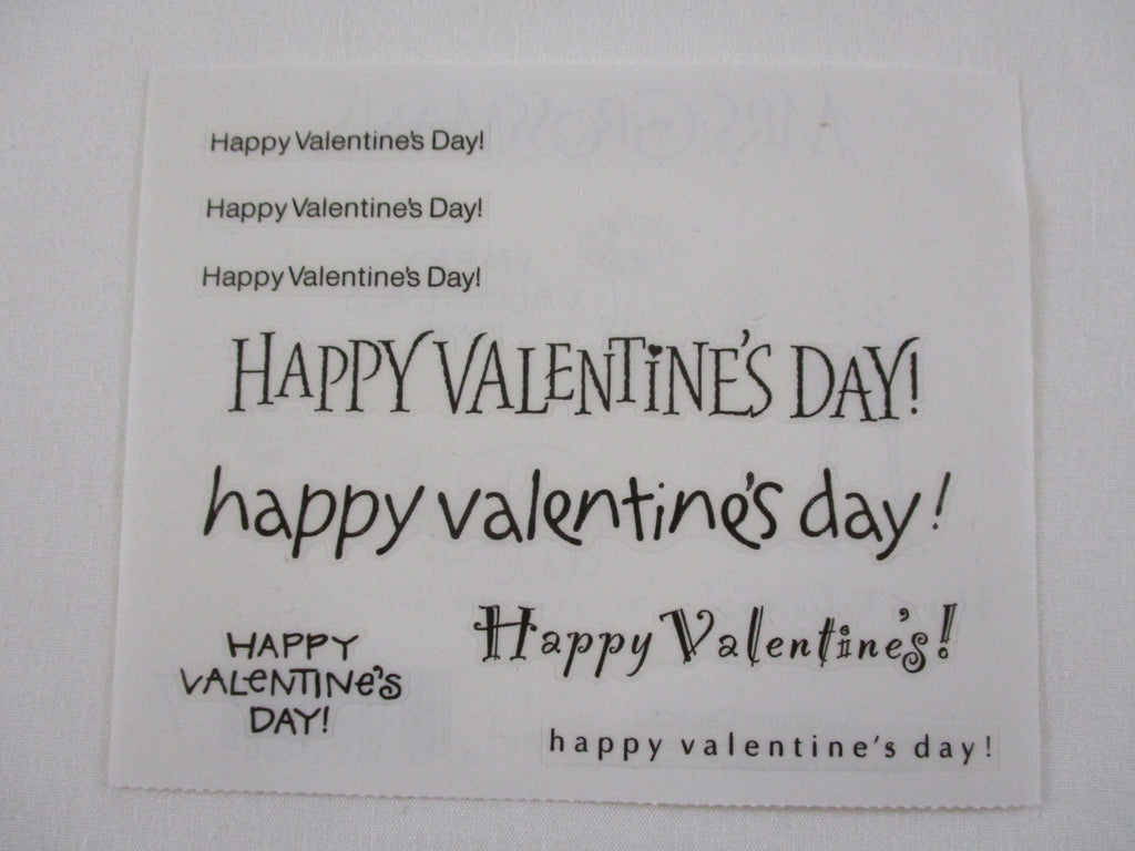 Mrs Grossman Happy Valentine's Day Sticker Sheet / Module - 4 x 3.25 in - Vintage & Collectible Gift - Scrapbook Journal Diary Craft