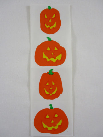Mrs Grossman Scary Pumpkin Halloween Sticker Sheet / Module - Vintage & Collectible Stationery Journal Scrapbook Diary Notebook Planner Schedule Gift