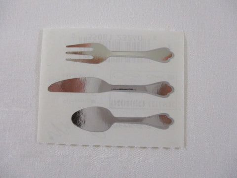 Mrs Grossman Silverware Spoon Fork Knive Sticker Sheet / Module - Vintage & Collectible