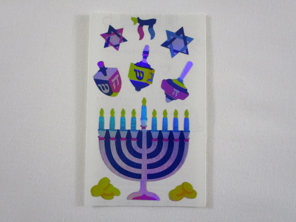 Mrs Grossman Chanukah Hanukkah Sticker Sheet / Module - Vintage & Collectible - Stationery Journal Scrapbook Diary Notebook Planner Schedule Gift