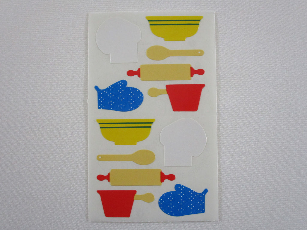 Mrs Grossman Baking Tools Bake Bowl Mitten Kitchen Sticker Sheet / Module - Vintage & Collectible - Stationery Journal Scrapbook Diary Notebook Planner Schedule Gift