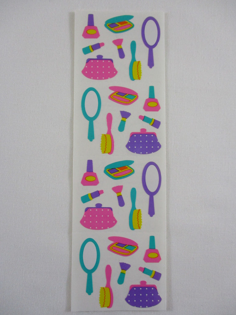 Mrs Grossman Girl Make Up Cosmetic Hair Lipstick Mirror Sticker Sheet / Module - Vintage & Collectible - Stationery Journal Scrapbook Diary Notebook Planner Schedule Gift
