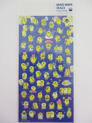 Cute Kawaii Mind Wave Night Party Fun Funny Chicks Sticker Sheet - for Journal Planner Craft Diary Gift Schedule