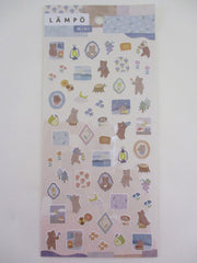 Cute Kawaii MW Lampo Mini Scenic Animal Series - B - Bear Night Cookie Star Watch Camp Tender Classic Sticker Sheet - for Journal Planner Schedule Scrapbook Craft Diary Gift