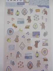Cute Kawaii MW Lampo Mini Scenic Animal Series - B - Bear Night Cookie Star Watch Camp Tender Classic Sticker Sheet - for Journal Planner Schedule Scrapbook Craft Diary Gift