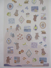 Cute Kawaii MW Lampo Mini Scenic Animal Series - B - Bear Night Cookie Star Watch Camp Tender Classic Sticker Sheet - for Journal Planner Schedule Scrapbook Craft Diary Gift
