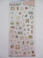 Cute Kawaii MW Lampo Mini Scenic Animal Series - D - Dog Reading Writing Letter Cake Tea Picnic Bread Food Nature Tender Classic Sticker Sheet - for Journal Planner Schedule Scrapbook Craft Diary Gift