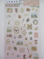 Cute Kawaii MW Lampo Mini Scenic Animal Series - D - Dog Reading Writing Letter Cake Tea Picnic Bread Food Nature Tender Classic Sticker Sheet - for Journal Planner Schedule Scrapbook Craft Diary Gift