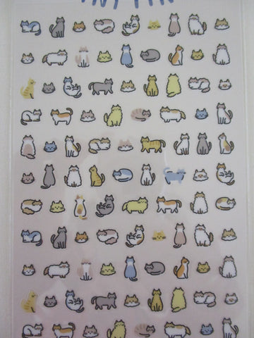 Cute Kawaii Mind Wave Tiny Tiny Cat Kitty Kitten Taby Pet Home Friend Sticker Sheet - for Journal Planner Craft Diary Gift Schedule
