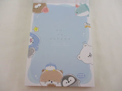 Cute Kawaii Ocean Animals Fish Penguin Seal Octopus 4 x 6 Inch Notepad / Memo Pad - Stationery Designer Paper Collection