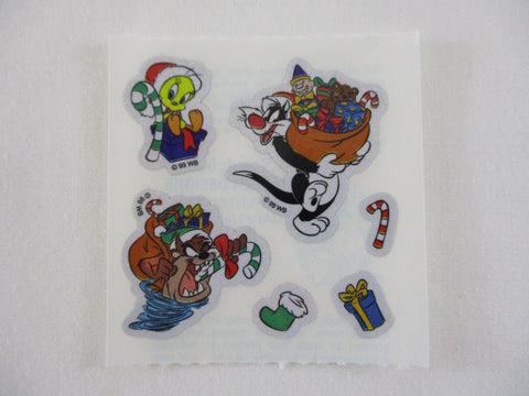 Sandylion Looney Tunes Sylvester Cat Christmas Tweety Taz Glitter Sticker Sheet / Module - Vintage & Collectible
