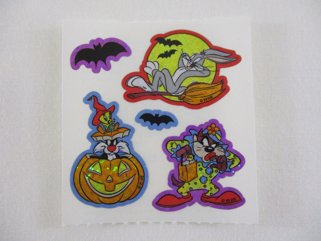 Sandylion Looney Tunes Halloween Sylvester Cat Tweety Taz Glitter Sticker Sheet / Module - Vintage & Collectible