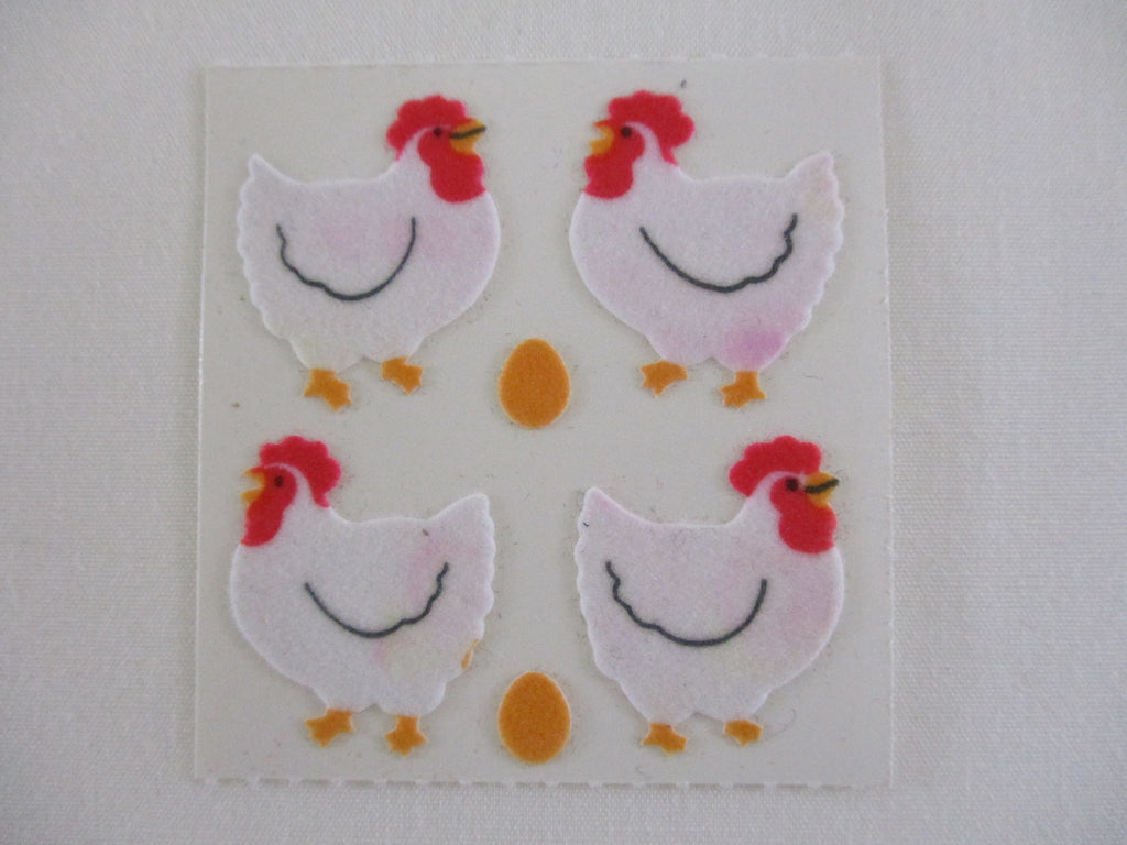 Sandylion Chicken Fuzzy IMPERFECT Sticker Sheet / Module - Vintage & Collectible