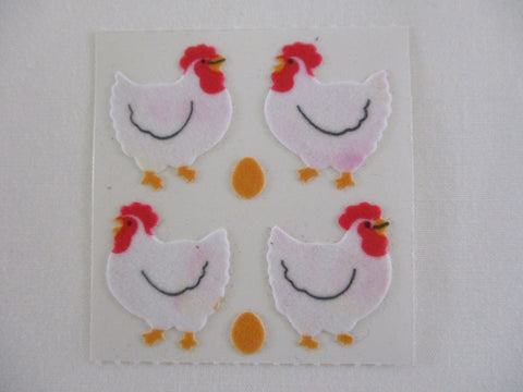 Sandylion Chicken Fuzzy IMPERFECT Sticker Sheet / Module - Vintage & Collectible