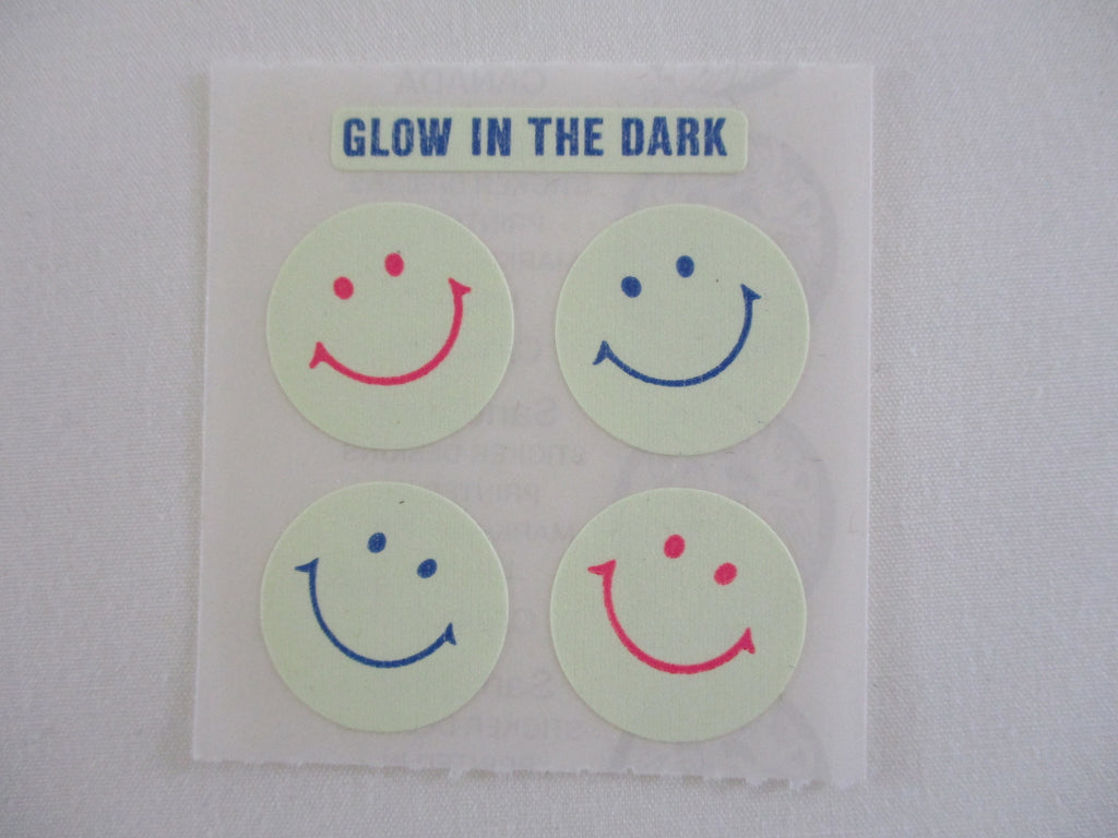 Sandylion Smiley Face Glow in the Dark Sticker Sheet / Module - Vintage & Collectible