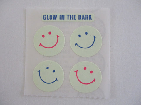 Sandylion Smiley Face Glow in the Dark Sticker Sheet / Module - Vintage & Collectible