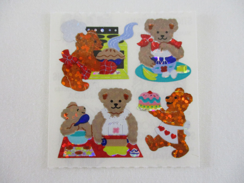 Sandylion Bear Bakers Glitter Sticker Sheet / Module - Vintage & Collectible