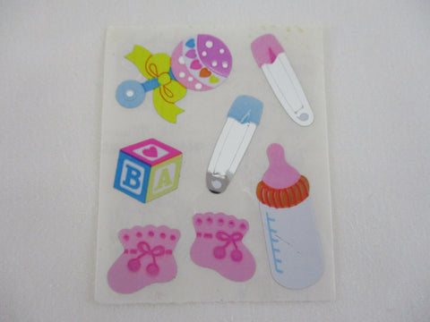 Sandylion Baby Girl Pink Shiny Mylar Sticker Sheet / Module - Vintage & Collectible