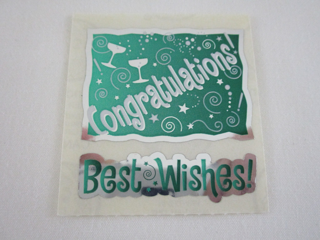 Sandylion Congratulations Shiny Mylar Sticker Sheet / Module - Vintage & Collectible