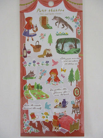 Cute Kawaii Mind Wave Petit Theatre Sticker Sheet - Little Red Riding Hood Fairy Tale Princess Story - for Journal Planner Craft Diary Gift Schedule