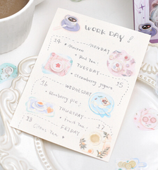 Cute Kawaii BGM Lifestyle Series Flake Stickers Sack - Teatime Relax Weekend Sweet - for Journal Agenda Planner Scrapbooking Craft
