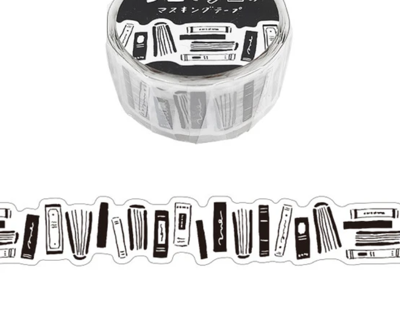 Cute Kawaii Mind Wave Washi / Masking Deco Tape - Books Library Read Study - for Scrapbooking Journal Planner Craft Diary Schedule Gift