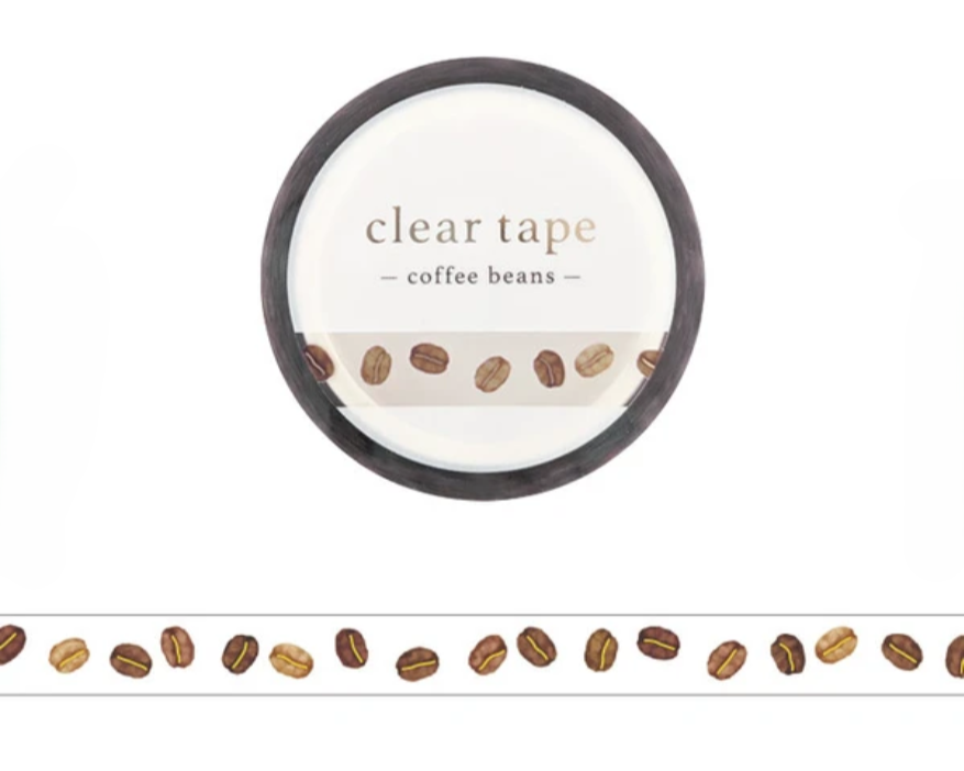 Cute Kawaii MW Mind Wave Thin Washi / Masking Deco Tape - Coffee Bean Latte Smell - for Diary Journal Planner Craft Notebook Agenda Schedule Stationery Scrapbook Gift