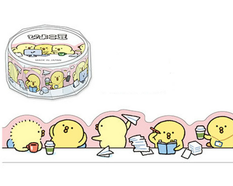 Cute Kawaii Mind Wave Washi / Masking Deco Tape - Funny Hilarious Chick Friends School Office Project Exam - for Scrapbooking Journal Planner Craft Gift