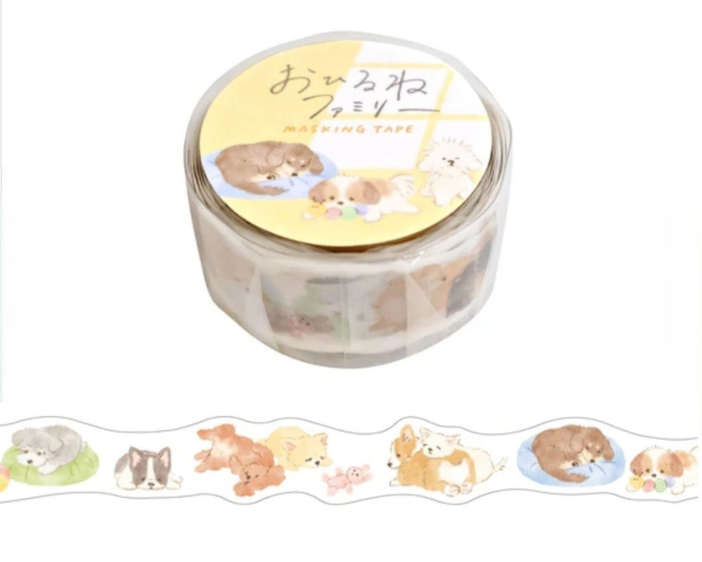 Cute Kawaii Mind Wave Washi / Masking Deco Tape - Dog Pet Animal Puppy - for Journal Planner Craft Diary Schedule Penpal Gift Scrapbook