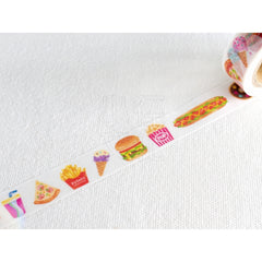 Cute Kawaii Mind Wave Foodies Washi / Masking Deco Tape - D - Burger Hotdog Fries Ice Cream - for Scrapbooking Journal Planner Craft