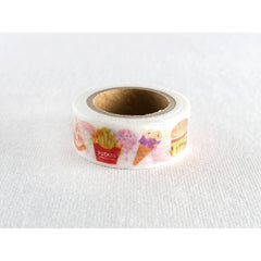 Cute Kawaii Mind Wave Foodies Washi / Masking Deco Tape - D - Burger Hotdog Fries Ice Cream - for Scrapbooking Journal Planner Craft