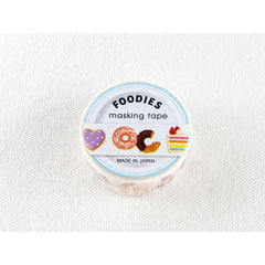 Cute Kawaii Mind Wave Foodies Washi / Masking Deco Tape - B - Sweet Cookies Cake Cupcakes Donut - for Scrapbooking Journal Planner Craft