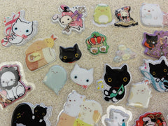 San-X Sumikko Gurashi Sentimental Circus Kutusita Nyanko Cat Puffy Flake Stickers - 30 pcs