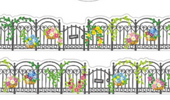 Cute Kawaii MW Washi / Masking Deco Tape - Garden Fence of Flowers - for Scrapbooking Journal Planner Craft