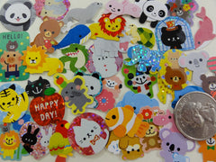 z Cute Kawaii Animals Zoo Safari theme Flake Sack Stickers - 40 pcs