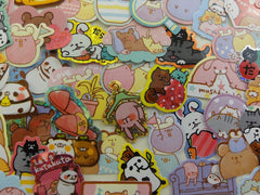 Cute Kawaii Stacked Sleepy Relax Animal Friends Flake Stickers - 47 pcs