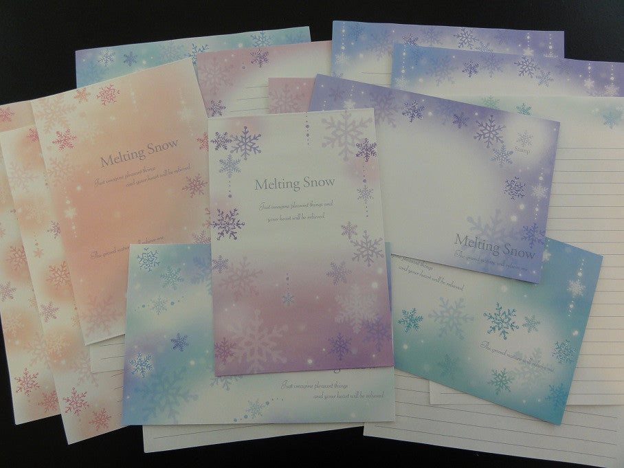 Cute Kawaii Kamio Winter Melting Snow Letter Sets - Stationery Writing Paper Envelope Penpal