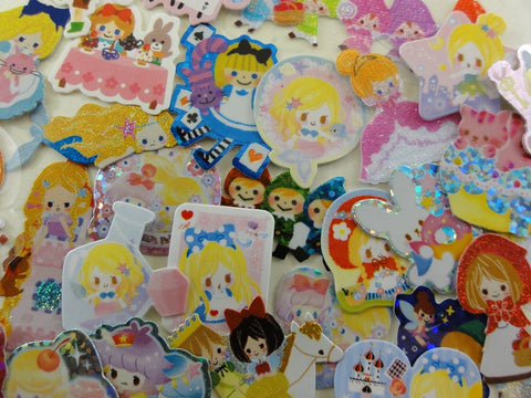 z Princess Fairy Tale Flake Sack Stickers - 58 pcs