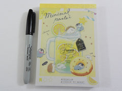 Cute Kawaii Q-Lia Hedgehog Sweet Lemon Penguin 4 x 6 Inch Notepad / Memo Pad - Stationery Designer Paper Collection
