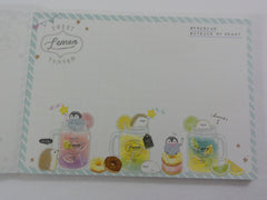 Cute Kawaii Q-Lia Hedgehog Sweet Lemon Penguin 4 x 6 Inch Notepad / Memo Pad - Stationery Designer Paper Collection