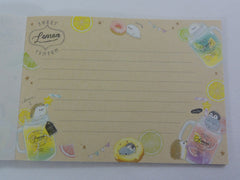 Cute Kawaii Q-Lia Hedgehog Sweet Lemon Penguin 4 x 6 Inch Notepad / Memo Pad - Stationery Designer Paper Collection