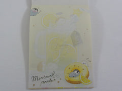 Cute Kawaii Q-Lia Hedgehog Sweet Lemon Penguin 4 x 6 Inch Notepad / Memo Pad - Stationery Designer Paper Collection