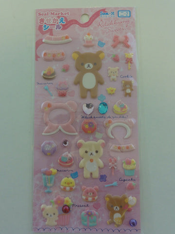 z Cute Kawaii San-X Rilakkuma Sweets Puffy Sticker Sheet