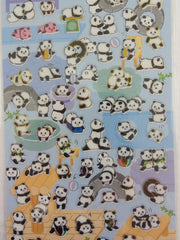 Cute Kawaii Kamio Panda Bear Sticker Sheet - with Gold Accents - for Journal Planner Craft Agenda Organizer Scrapbook