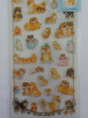 Cute Kawaii Kamio Dog Puppy Sticker Sheet - with Gold Accents - for Journal Planner Craft Agenda Organizer Scrapbook