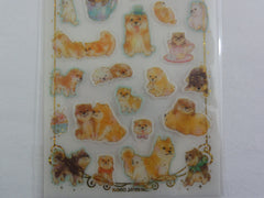 Cute Kawaii Kamio Dog Puppy Sticker Sheet - with Gold Accents - for Journal Planner Craft Agenda Organizer Scrapbook