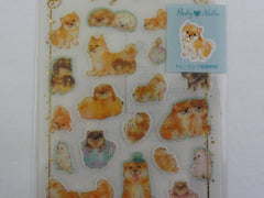 Cute Kawaii Kamio Dog Puppy Sticker Sheet - with Gold Accents - for Journal Planner Craft Agenda Organizer Scrapbook