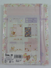 Cute Kawaii San-X Rilakkuma meets Chairoikoguma Flower Field Bear Letter Set Pack - 2019 - Writing Paper Envelope Stationery