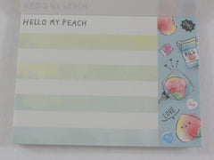 Cute Kawaii Crux Hello My Peach Mini Notepad / Memo Pad - Stationery Design Writing Collection
